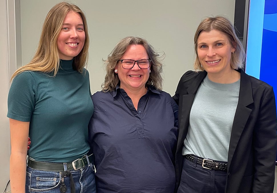 Anja Djupesland, Elisabeth Frantzen Holte og Karin Magnusson samlet da prosjektet ble lansert (Foto: Knut Forr Børtnes, FHI).