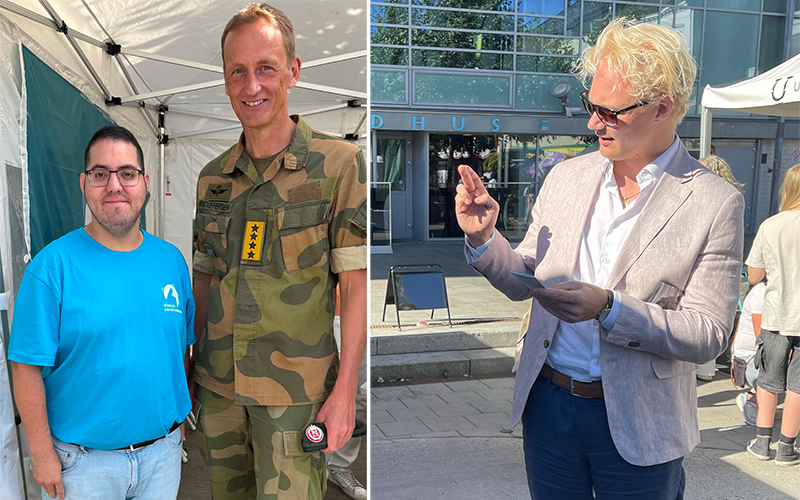 Forsvarsminister og Frp politiker lærer tegn under Arendalsuka